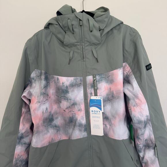 Roxy Presence Sea Pine Mystery Fog 10K Parka Snowboard Jacket - Picture 3 of 10